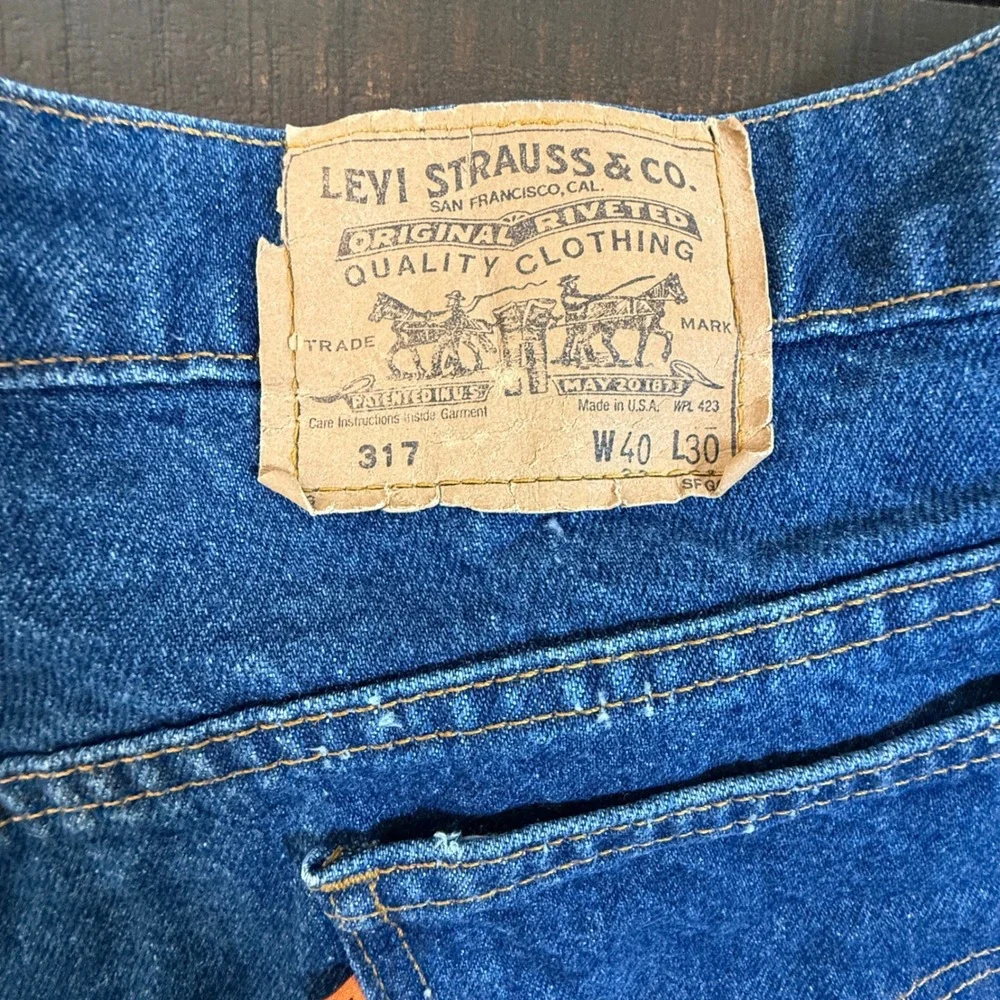 Vintage Levis 517 Orange Tab Jeans Mens 39x26 Blue Denim Made‎ in USA 20517-0217